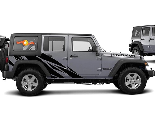 Rechte splash grafische sticker sticker voor 07-17 Jeep Wrangler Unlimited JK 4 deur #201
