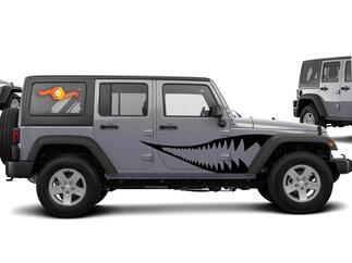 Warhawk grafische sticker voor 07-17 Jeep Wrangler Unlimited JK 4 Door