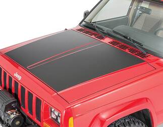 Vinyl Hood Blackout-sticker voor 84-01 Jeep Cherokee XJ
