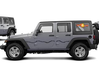 Prikkeldraad zijstickers voor 07-17 Jeep Wrangler Unlimited JK 4 Door