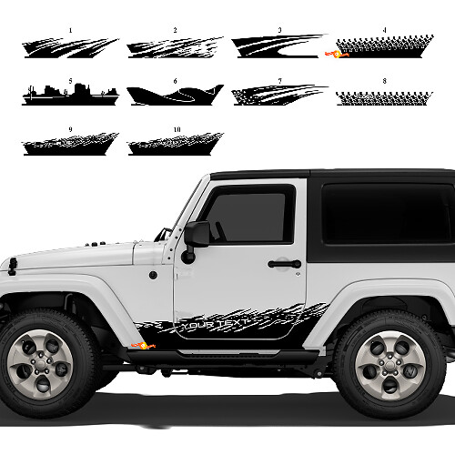 Aangepaste Splash Zijkant Deur Grafieken Vinyl Decal Sticker voor Jeep Wrangler JK