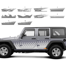 Aangepast Splash Zijkant Deuren Grafische Vinyl Decal Set voor Jeep Wrangler JK_2