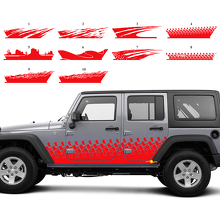 Aangepast Splash Zijkant Deuren Grafische Vinyl Decal Set voor Jeep Wrangler JK_3