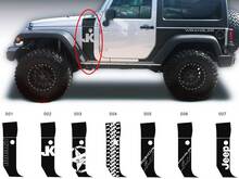 Jeep Wrangler JK Hood Cowl en Stripe gaan over de stickerstickers op het spatbord 2
