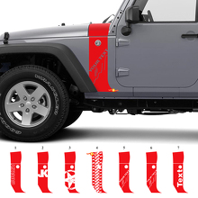 Aangepaste streep motorkap- en spatbord vinylsticker voor Jeep Wrangler JK_3