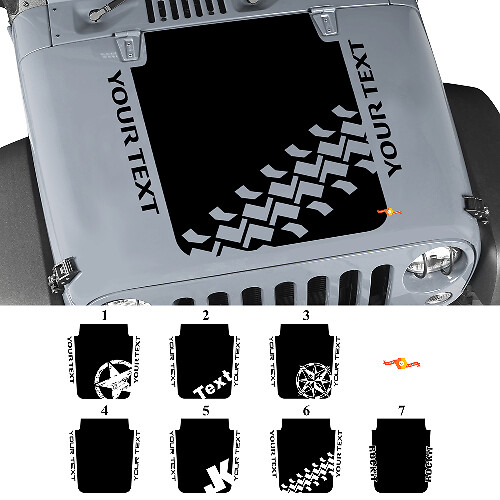 Custom Blackout Graphics Motorkap Vinyl Sticker voor Jeep Wrangler Rubicon JK