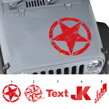 Aangepaste grafische motorkap vinyl decal sticker voor Jeep Wrangler Rubicon JK 3
