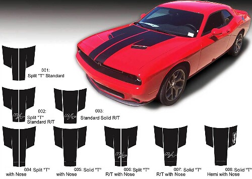 Dodge Challenger Hood T-sticker Sticker Hood-afbeeldingen passen op modellen 2015