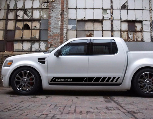 CUSTOM TEXT Vinylstickerset voor onderste deur- en dorpelstrepen voor Musclecar Explorer Sport Trac Adrenalin SVT V8 2007-2010