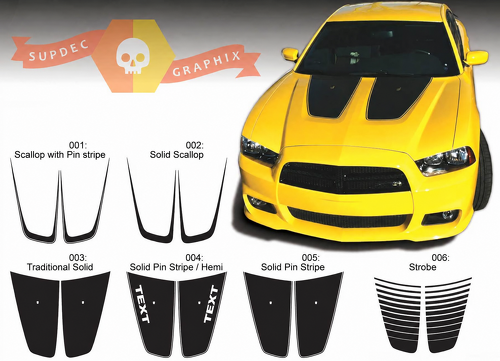 SCHELPSTREEP ACCENTEN Motorkap Vinyl Decal Sticker voor Dodge Charger 2011-2014