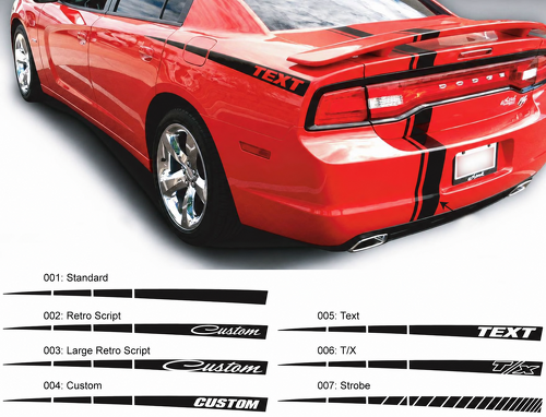 Custom Quarter Spear Stripe Pair — Vinylsticker (zijkant) voor Dodge Charger 2011-2014