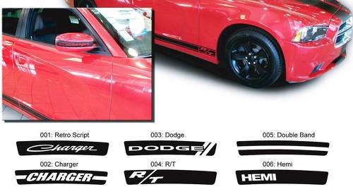 Dodge Charger Mirror Sticker Sticker Hemi RT graphics past op modellen 2011-2016
