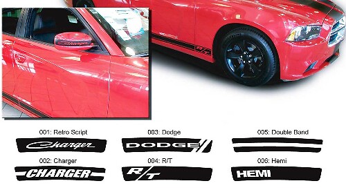 Dodge Charger Mirror Sticker Sticker Hemi RT graphics past op modellen 2011-2016