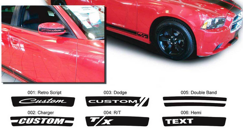 Dodge Charger Mirror Sticker Sticker Hemi RT graphics past op modellen 2011-2016