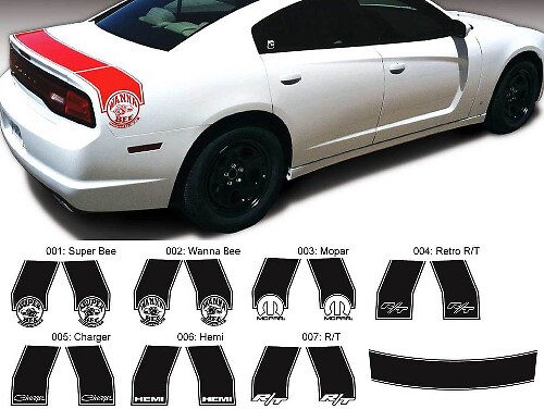 Bee Band Vinyl Decal Kit Achterzijde voor Dodge Charger 2011-2014