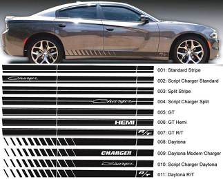 Dodge Charger Script Rocker Stripe side Band Decal Sticker Hemi Daytona RT GT Mopar graphics past op modellen 2006-2020