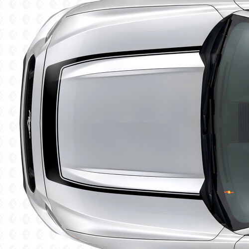 Streep met Binnencontour Motorkap Vinyl Decal voor Musclecar Musclecarmodel 2015-2020