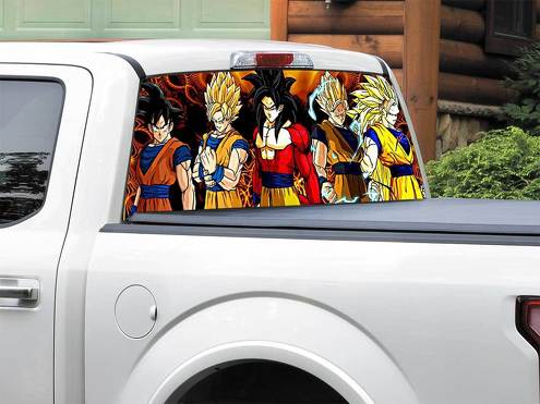 Anime Dragon-Ball Dragon-Ball-Z Goku Super-Saiyan 4 Achterruit Decal Sticker Pick-up truck SUV Auto elke maat