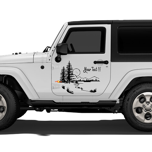 Bergen Bos Landschap Deur Vinyl Sticker Decal voor Jeep Wrangler Rubicon Sahara