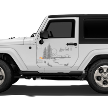 Bergen Bos Landschap Deur Vinyl Sticker Decal voor Jeep Wrangler Rubicon Sahara 2