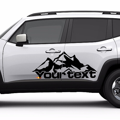 Mountains Stijl Lettertype Deurzijde Vinyl Decal Sticker voor Jeep Renegade