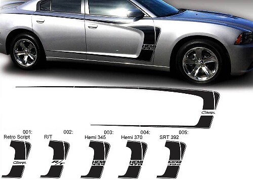 Dodge Charger C Stripe Hemi RT 345 370 392 Decal Sticker Complete Graphics Kit past op modellen 2011-2014