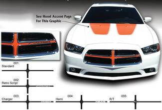 Dodge Charger Grill Cross Hair Hemi Decal Sticker Complete Graphics Kit past op modellen 2011-2014