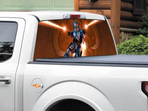 Star Wars Bounty Hunter Jango Fett achterruit sticker sticker pick-up truck SUV auto elke maat