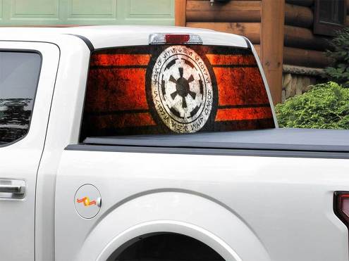 Galactic Empire Star Wars achterruit sticker sticker pick-up truck SUV auto elke maat