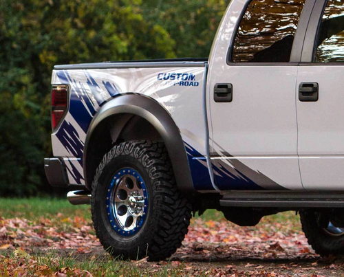 CUSTOM OFF ROAD Twee Kleuren Splash Vinyl Decal Kit voor Musclecar truck power truck ROUSH