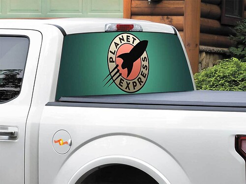 Planet Express Futurama Achterruit Vinyl Decal Sticker