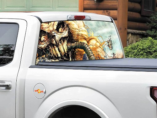 Mad Max Geïnspireerde Immortan Joe Achterruitsticker voor Pickup Truck SUV