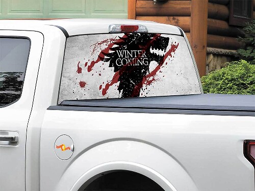Winter Komt GoT Stijl Achterruit Vinyl Decal Voor Vrachtwagens