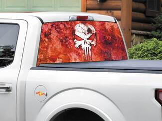 Punisher-logo rood achterruitsticker sticker pick-up truck SUV auto van elk formaat
