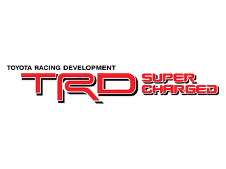 2 TOYOTA TRD SUPERCHARGED-STICKER TRD-vinylsticker voor raceontwikkeling aan de zijkant