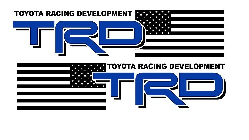 TRD-stijl USA-vlag zij vinylstickers set voor Toyota trucks