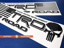 TRD USA-vlag Punisher-skulls vinylstickers voor Toyota-trucks_3