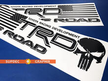 TRD USA-vlag Punisher-skulls vinylstickers voor Toyota-trucks_3