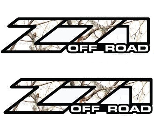 2 Chevy Silverado Z71 Off Road-stickers Realtree AP Snow Camo-stickers 1500