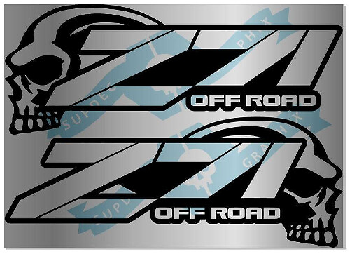 Skull Z71 Stijl Off Road Zij Vinyl Stickers Set voor Chevrolet Silverado