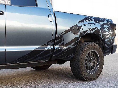 Sniper Rifle Versleten Stijl Zij Vinyl Decal Sticker voor Toyota Tundra 2007-2013