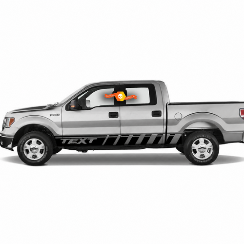 Aangepaste Tekstlettering Zijscherm Rocker Panel Streep Vinyl Sticker voor Musclecar truck power truck 2010-2020