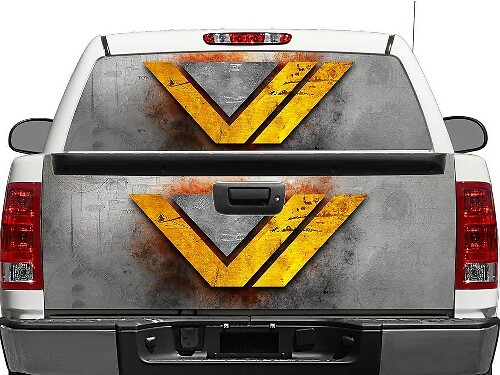 Wonder Woman-geïnspireerde gouden W achterruit tailgate vinylsticker