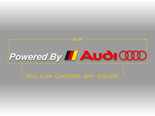 Audi aangedreven door logo met vinyl sticker sticker banner met Duitse vlag op de voorruit