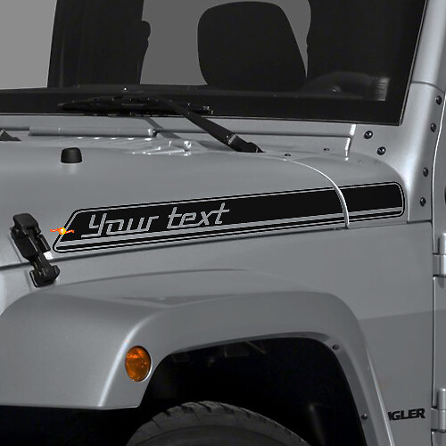 Aangepaste Omlijnde Strepen Motorkap Vinyl Decal Sticker voor Jeep Wrangler