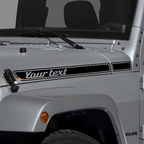 Wrangler Retro Hood Sticker Decal Kit voor Jeep Wrangler JK (2007-2018)
