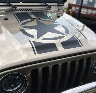 Jeep Wrangler TJ LJ JK JL Gladiator Star Militaire Strepen Decal Vinyl Cut Hood Stickers Truck