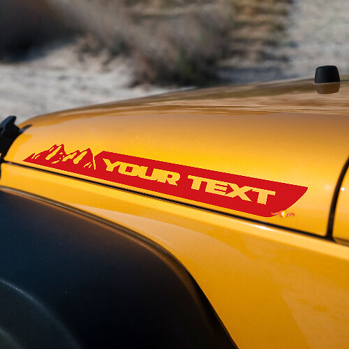 Aangepaste Tekst Bergen Motorkap Zijstreep Stickervel Decal Vinyl Grafiek voor Jeep Wrangler Renegade JK Spatscherm