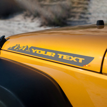 Aangepaste Tekst Bergen Motorkap Zijstreep Stickervel Decal Vinyl Grafiek voor Jeep Wrangler Renegade JK Spatscherm 2