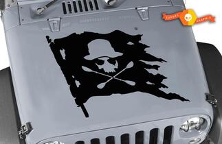 Jeep Hood Jolly Roger schedel piraat vlag vinyl sticker